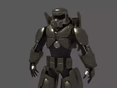futuristic armor Low-poly 3D model