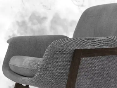 Armchair lounge chair with wooden legs 3D model purchase