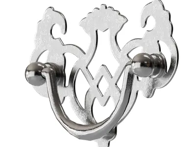 Chippendale Bail Pull Bright Solid Brass 3D model