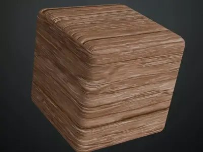 Polished Dark Walnut Wood Grain PBR Texture