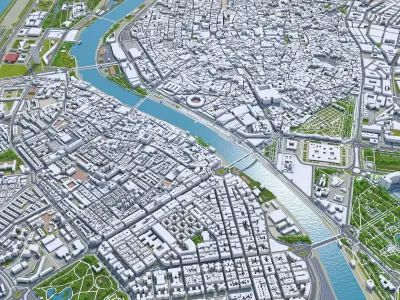 Sevilla Spain 40km Low-poly 3D model