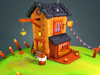 Collection of Stylized Buildings 3D Model Pack