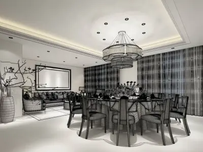 Business Restaurant - Coffee - Banquet  64 3D model