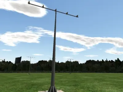 Airport signs and lights collection Low-poly 3D model