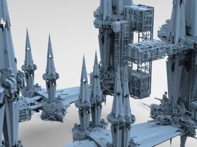  Core crystal Shard Bridge Building Shards 3 designs 3D model