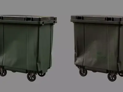 Crushed Trash Container 02 3D model