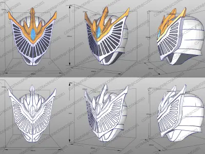 Kamen rider Femme Helmet paper papekura Low-poly 3D model