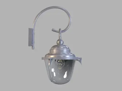 SAVOY OUTDOOR WALL LIGHT WITH GLASS SHADE ANTIQUE SILVER 3D model