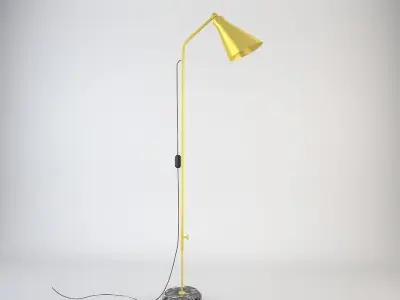Golden standing Lamp 3D model