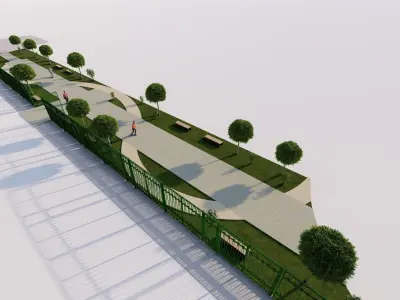 public park-Private Park Landscape 3D model