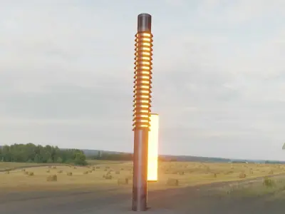 Galvanized Light-Column -24- Street-Light 9 Low-poly 3D model