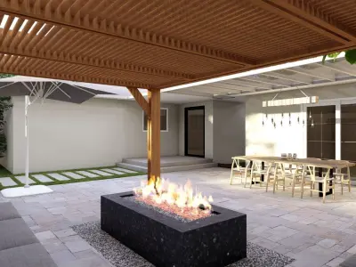 3D Exterior Scene 3D model design garden and landscape 3D model 3D model