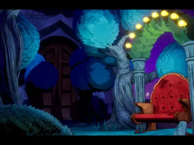 Stylized Castle Environment Low-poly 3D model