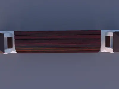 Park bench and rubbish bin  3D model