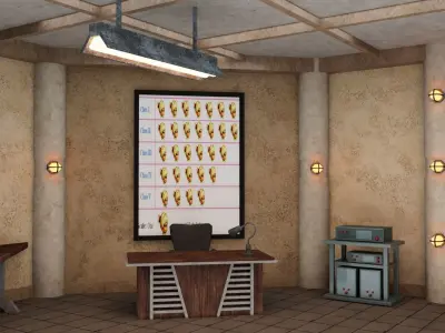 3D Sci-fi lab Low-poly 3D model