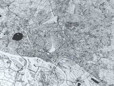Hamburg Road Network and Streets 3D model