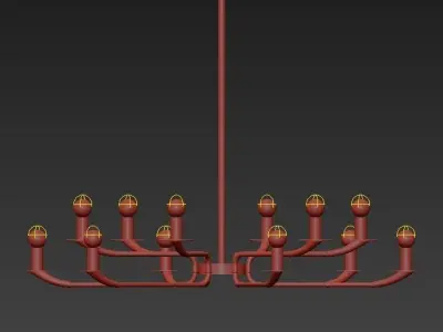 OLIMPO chandelier with eight lights and metal frame 3D model