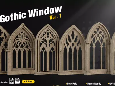 25 Gothic Window Vol1 Low-poly 3D model