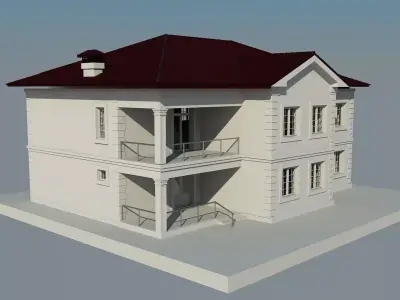 House 3D model Low-poly 3D model