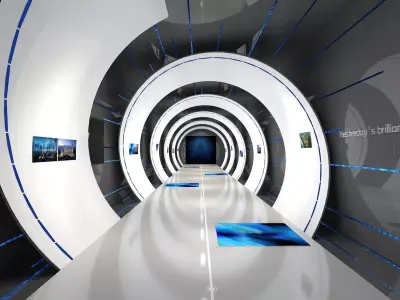 Futuristic Exhibition Tunnel 3D model