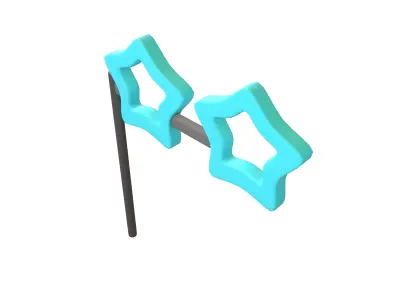 Carnival Mask with Star Shaped v1 003 Low-poly 3D model