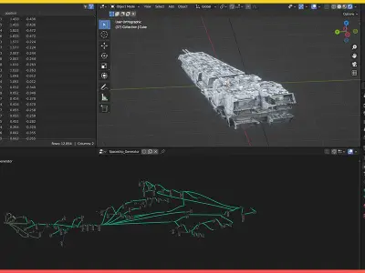 Procedural Starship Spaceship Generator Low-poly 3D model