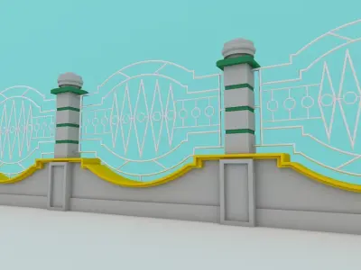 fence architectural Low-poly 3D model
