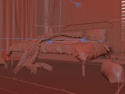 bedroom interior scene 3d design model 3D model