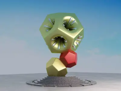 Abnormity   sculpture Classic life culture symbol of the city  3D model