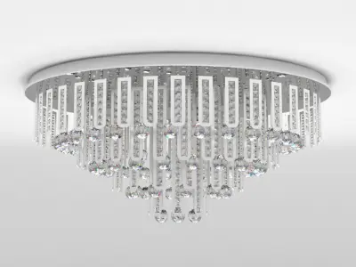 chandelier with crystals hanging from it 3D model