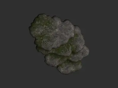 Cave Platform 1 - Moss 1 Low-poly 3D model