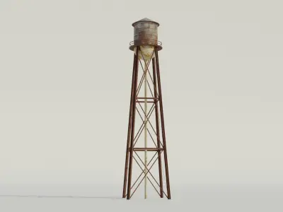 Water Tower - Low poly PBR Low-poly 3D model