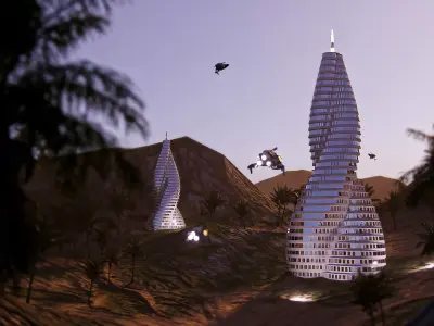 Sci-Fi  Futuristic city 3D model