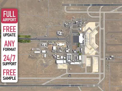 Damascus - Airport - DAM Low-poly 3D model