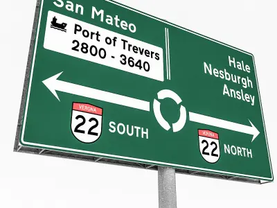 3D Traffic Signs Low-poly 3D model