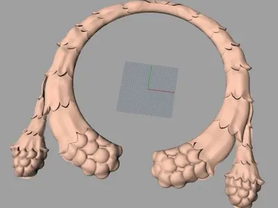 Bed door flower 3D relief STL model for CNC engraving E541 3D model