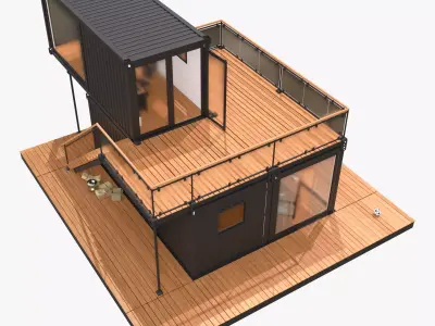 Modern Modular Container House 2 Story M1 3D model