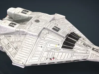 Narcissus  Alien shuttle Low-poly 3D model