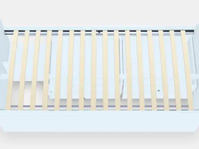 SLAKT Bed frame w-storageslatted bedbase Low-poly 3D model