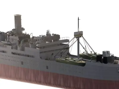 WW2 US NAVY HEAVY ARMED TRANSPORTER 3D model
