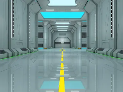 Sci Fi Corridor 3D model 143