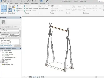 Hanger Coat Branch Display Stands 3D model 3D model