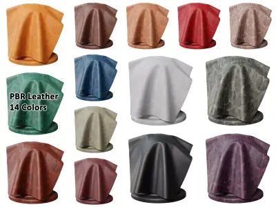 14 Leather Suede - PBR - 4K - PNG - Seamless - SBSAR Texture