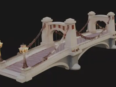 Highway Road Bridge 3d Model 3D model