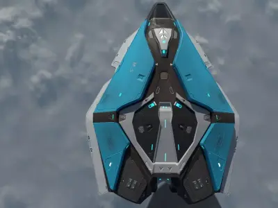 spaceship sci fi gameready Low-poly 3D model