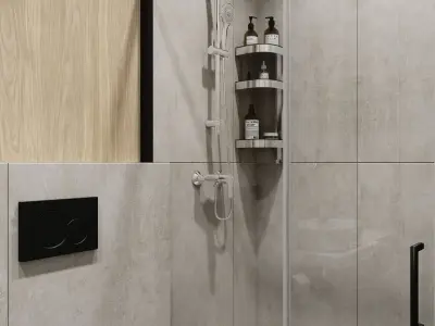 Modern bathroom scene 3D model