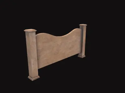 Medieval Half Bed V02 Low-poly 3D model