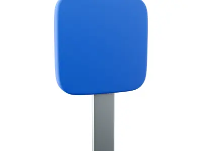 3d hospital road sign  cartoon icon 3D model