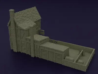 Medieval Bowyer Tabletop Terrain 28 MM 3D print model