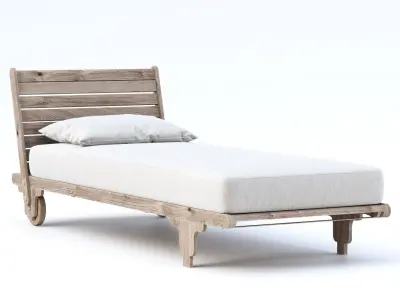Eva wooden daybed EV25 by Bpoint Design  3D model